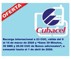 Recarga internacional a 23 CUC